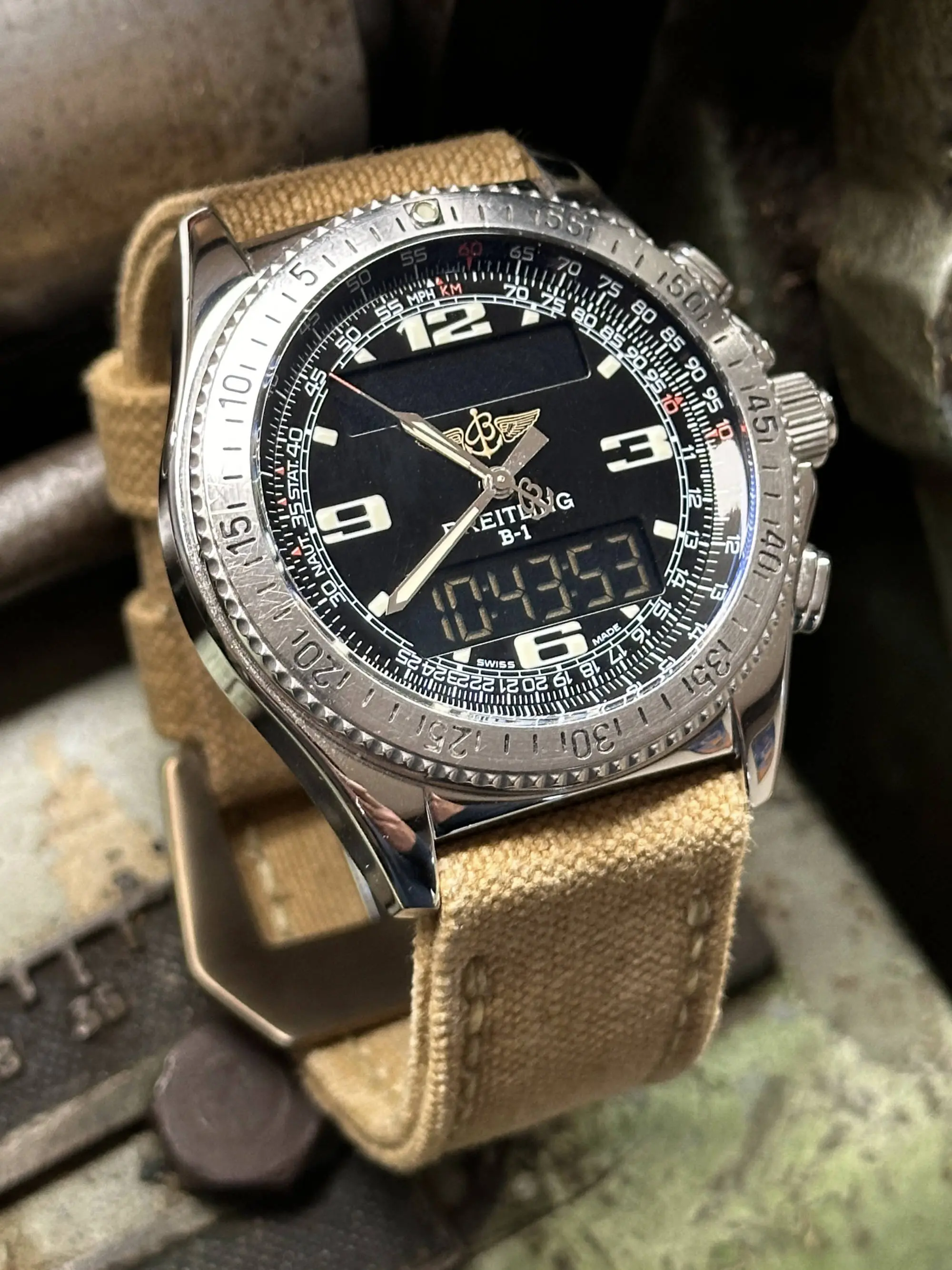 watch strap sanders DUTCH AMMO CANVAS SAND BREITLING