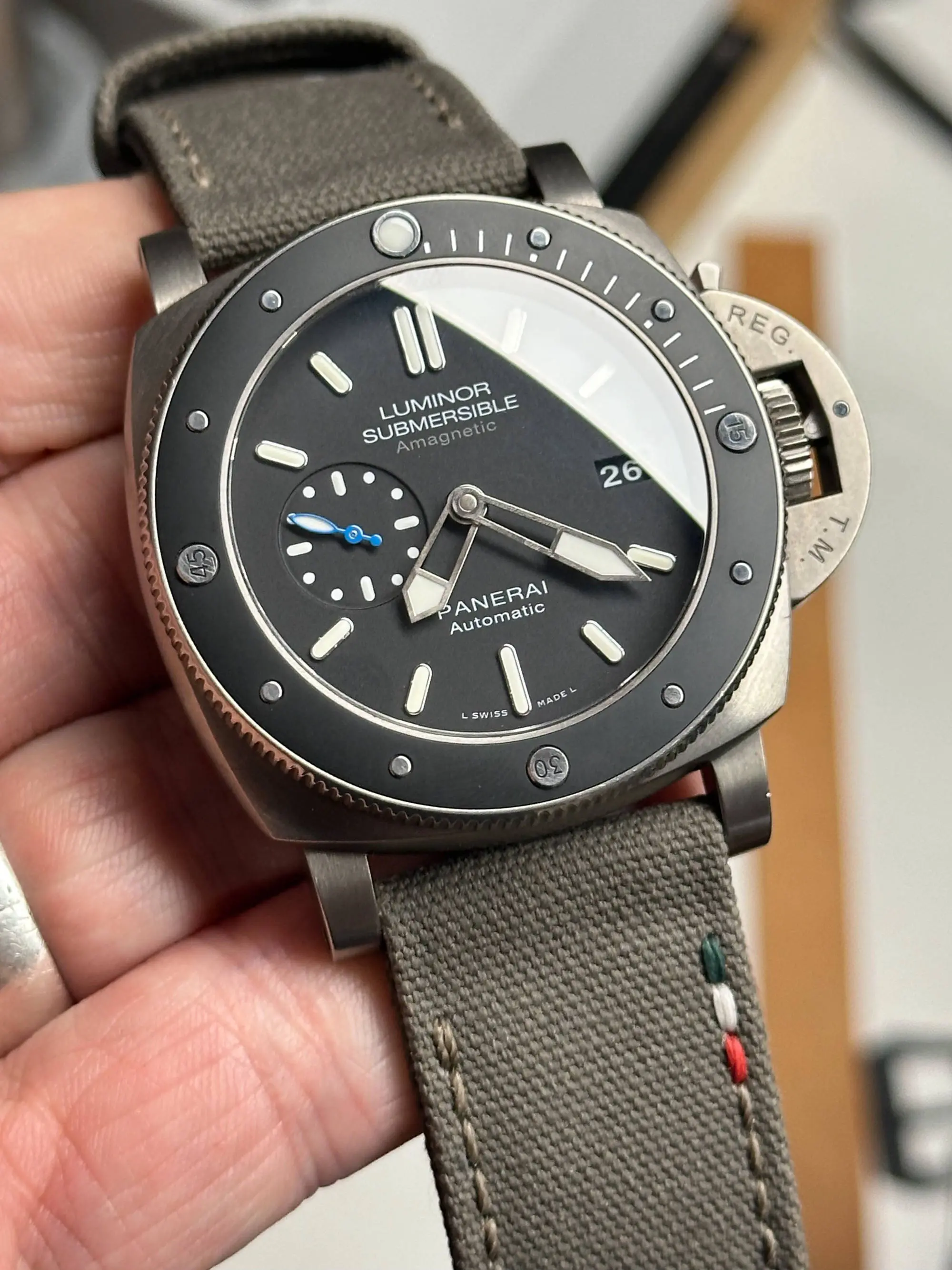 watch strap sanders KA-73 Olive grey Flag Panerai PAM1389
