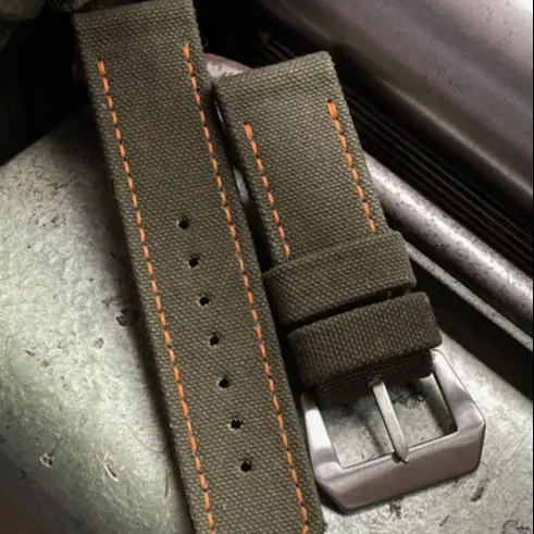 watch strap sanders DUTCH AMMO CANVAS GREEN orange
