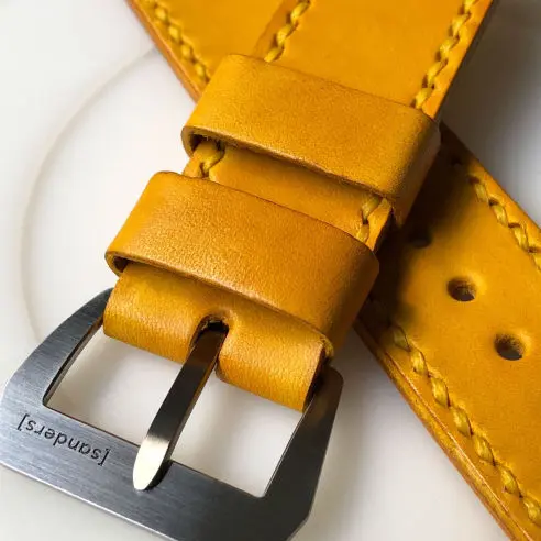 watch strap sanders custom patina bright yellow