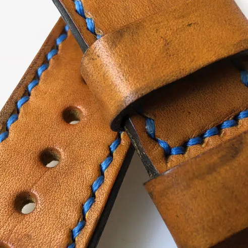 watch strap sanders custom patina mark.4 bright blue