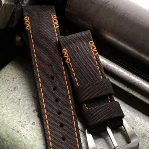 watch strap sanders KA-73 Dark brown orange 3x