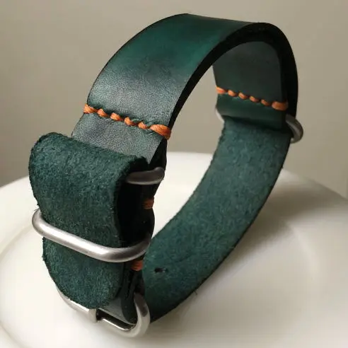 watch strap sanders ZULU CUSTOM PATINA BRITISH RACING GREEN