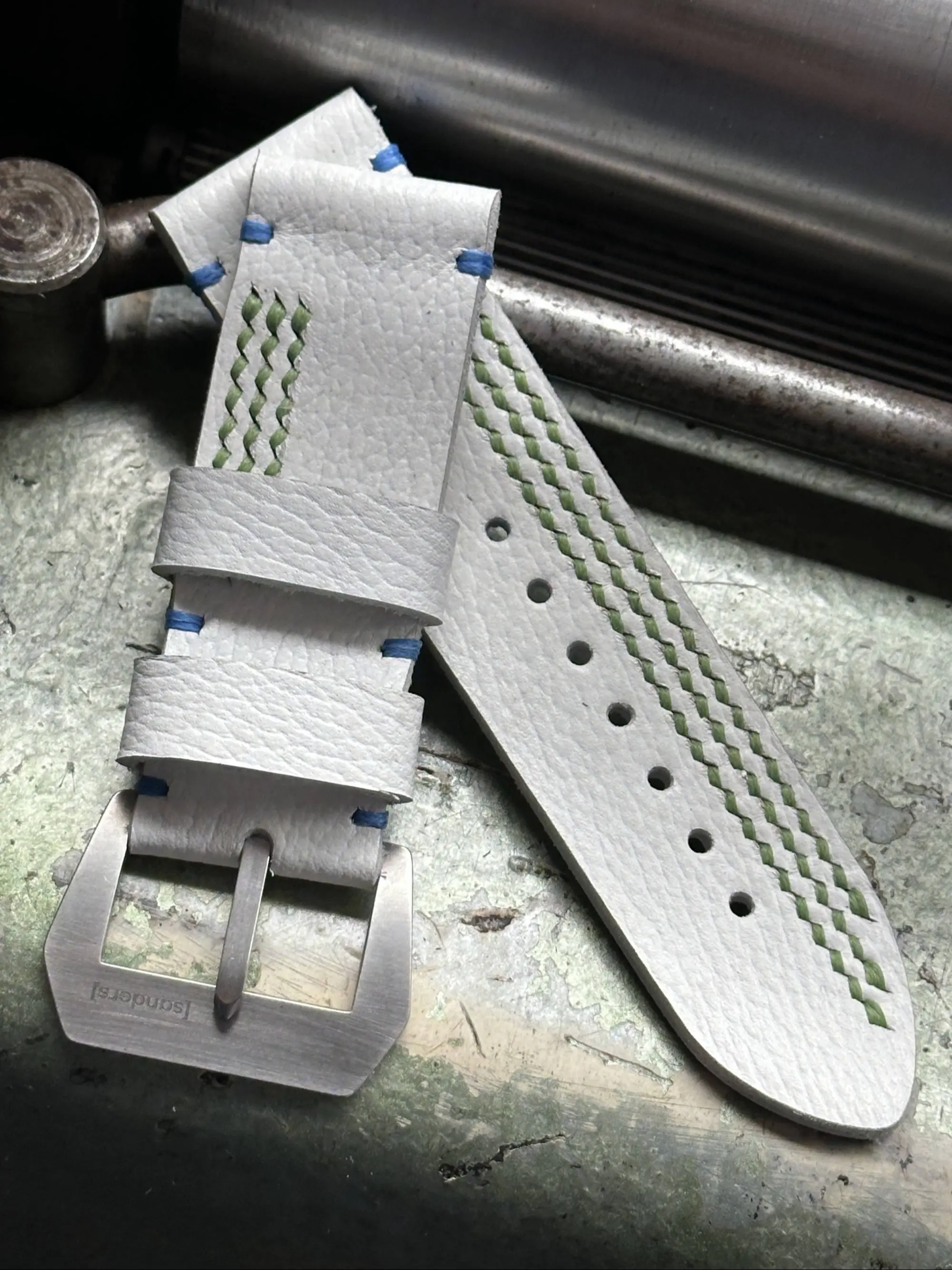 watch strap sanders FORZA ALBA medium green custom