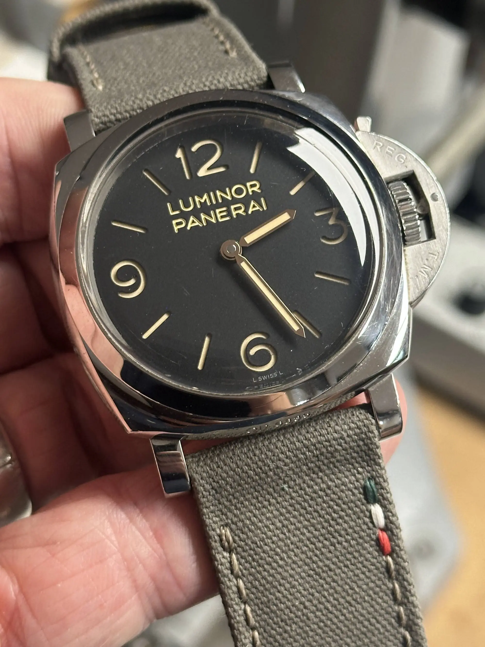 watch strap sanders KA-73 Olive grey Flag Panerai PAm372