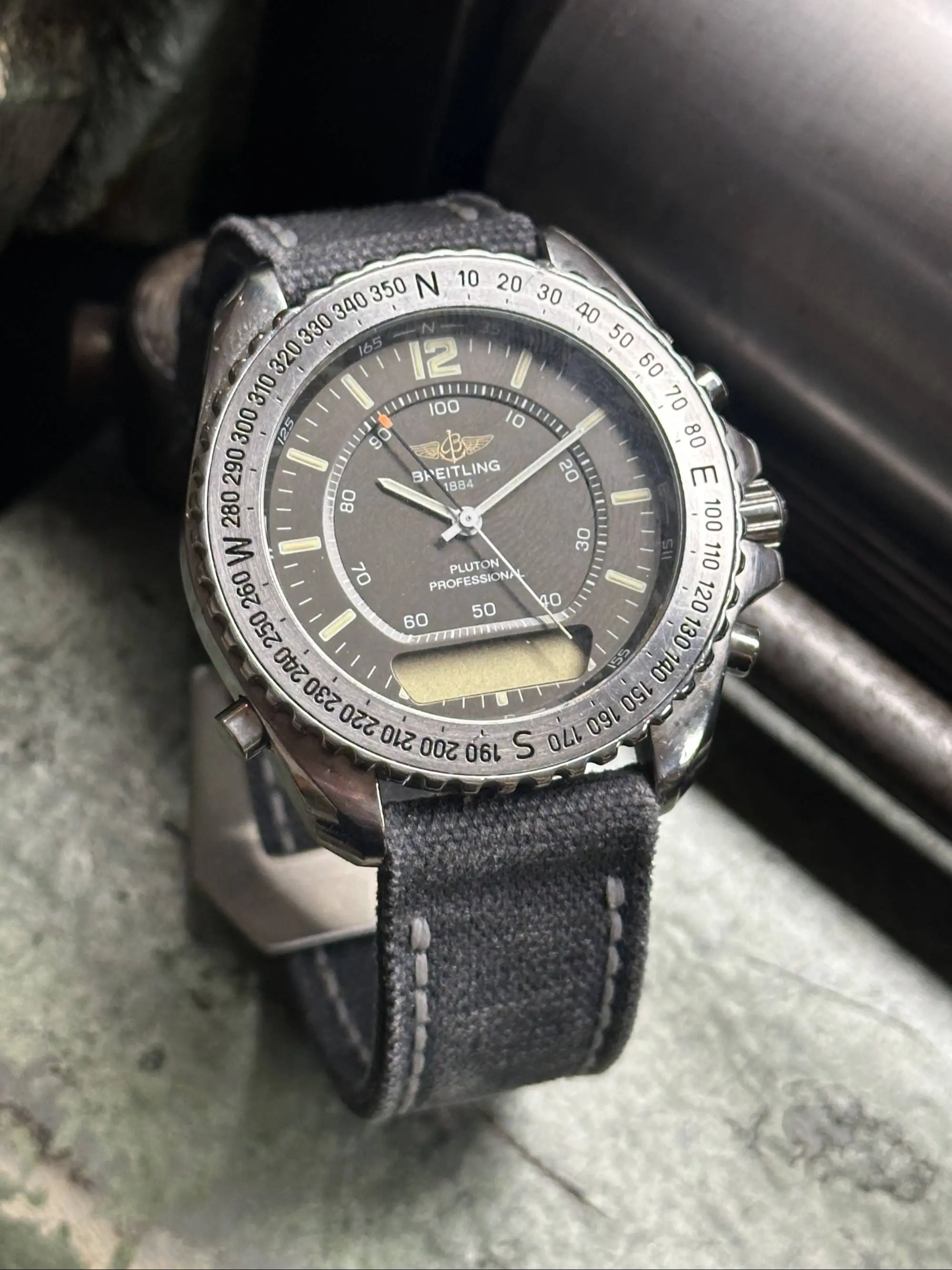 watch strap sanders KA-73 Anthracite grey aged beitling