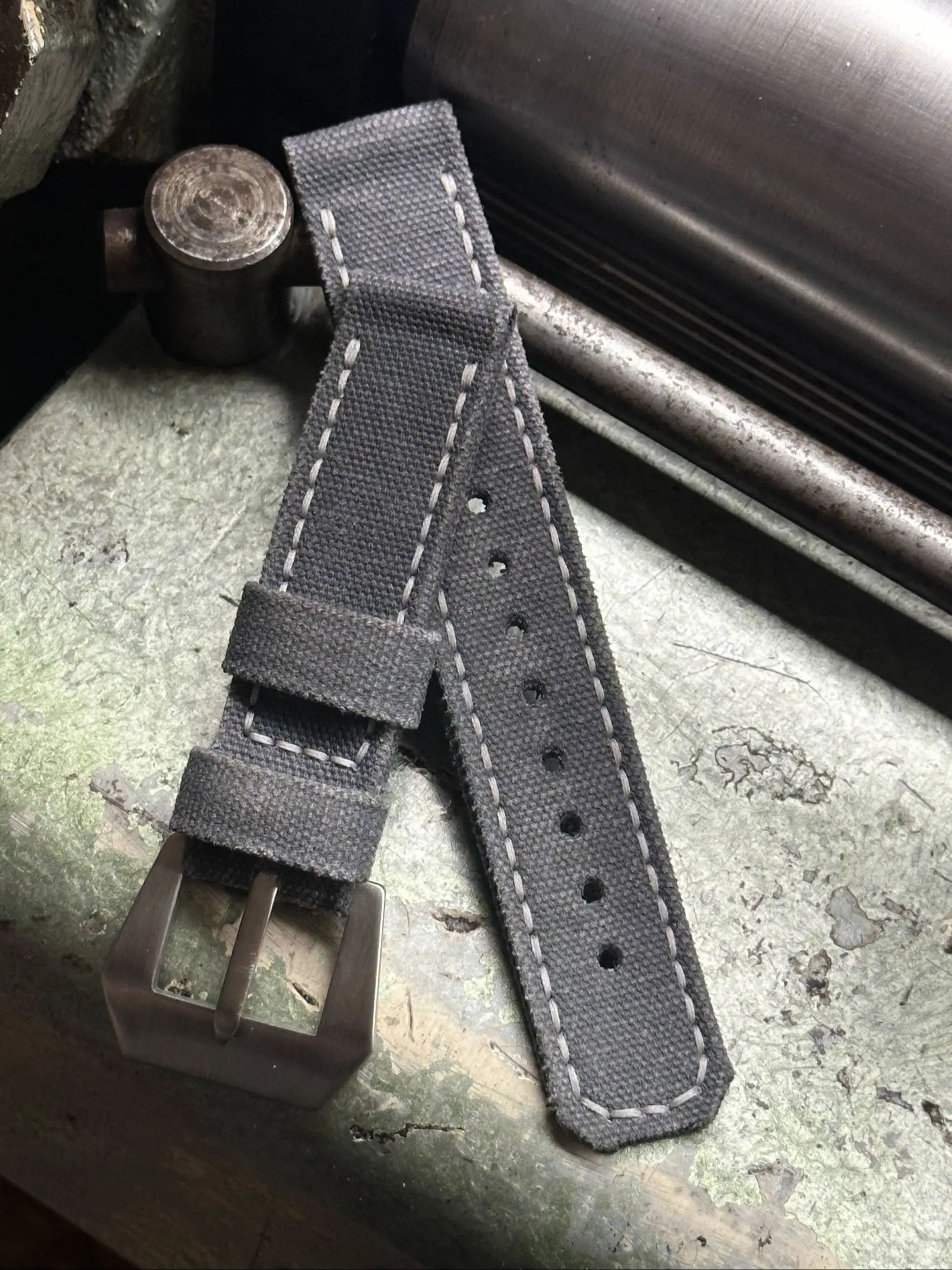 watch strap sanders KA-73 Anthracite grey aged