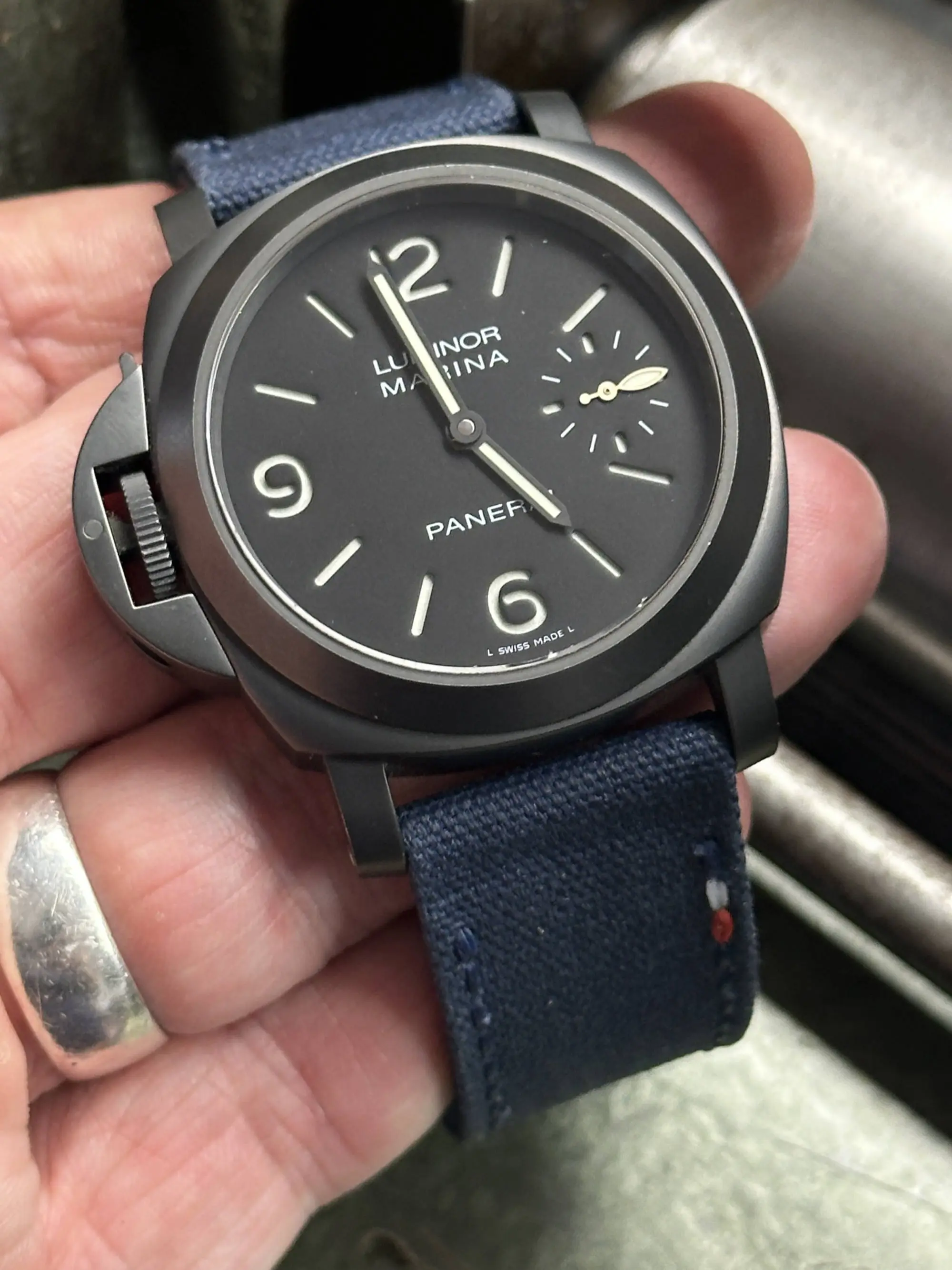 watch strap sanders KA-73 MIDNIGHT BLUE Flag panerai pam26