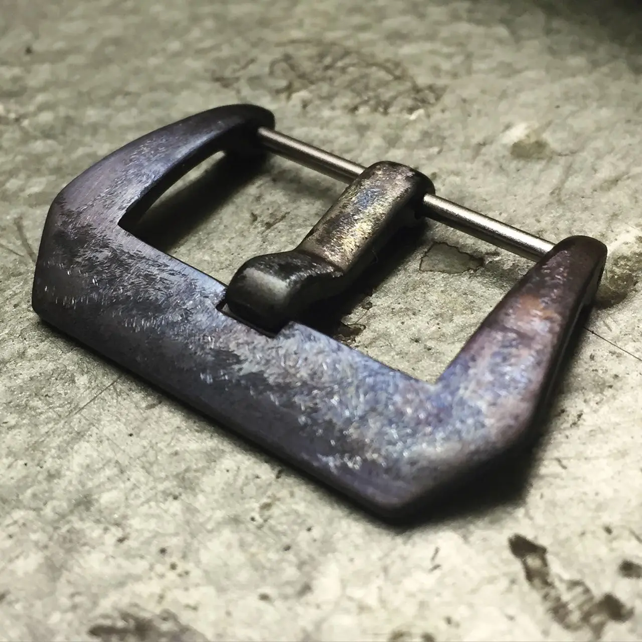 watch strap sanders BUCKLE B3 BLUED BEATEN BUCKLE