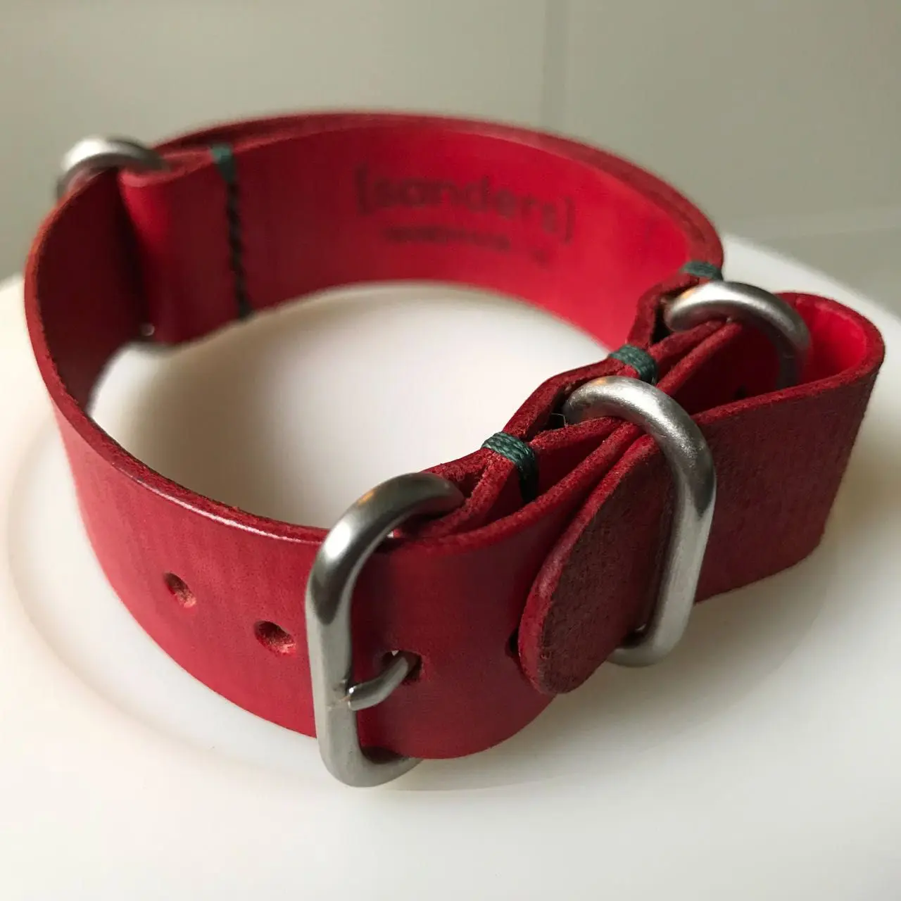 watch strap sanders ZULU CUSTOM PATINA BRIGHT RED