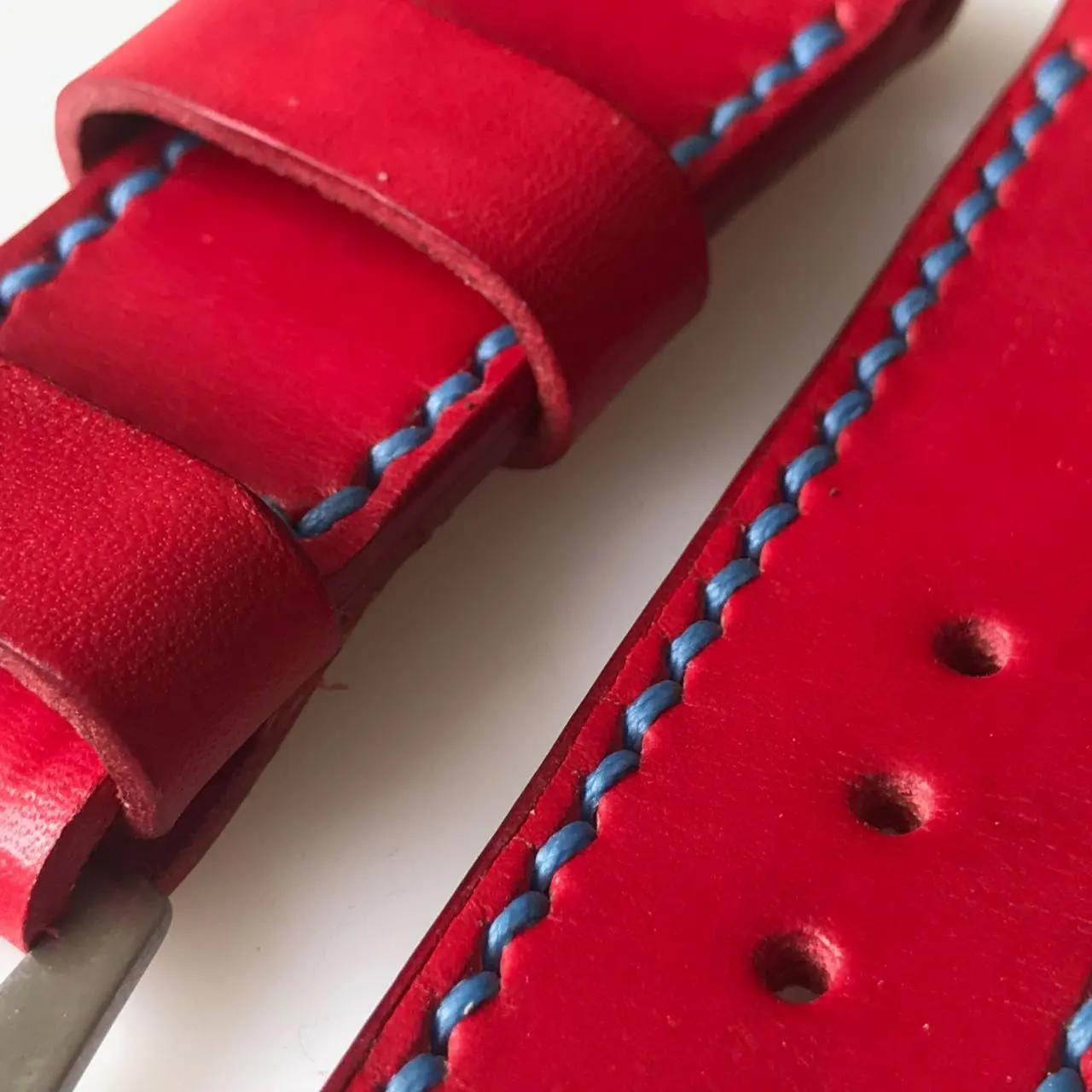 watch strap sanders custom patina bright red