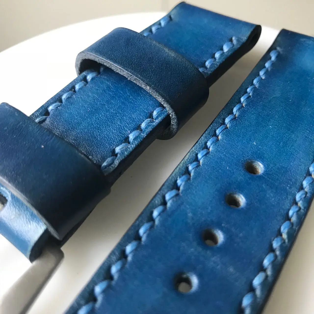 watch strap sanders custom patina navy blue