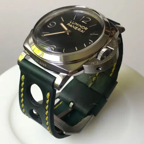 watch strap sanders custom patina XR british racing green